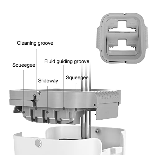 image for BOOMJOY Flat Mop and Bucket Floor Mop Cleaning Mop 360 Rotating Wet Dr
