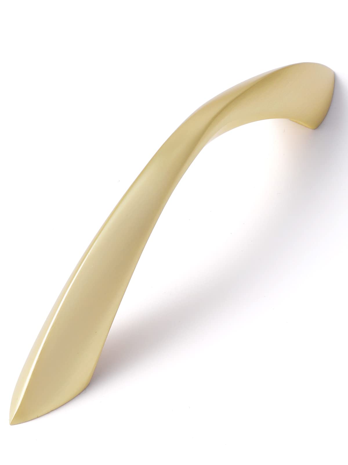 Brushed Gold Cabinet Pulls 3-3/4 Inch Arch Twisted Brass Handles Drawer Kitchen Cupboard Bathroom Dresser Cabinet Hardware Zinc Alloy 10 Pack
