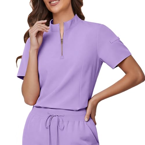 Gargey Scrubs for Women - Zip Front Top & Flare Pant Stretch Nursing Women’s Scrubs Set Medical Uniform - image 4