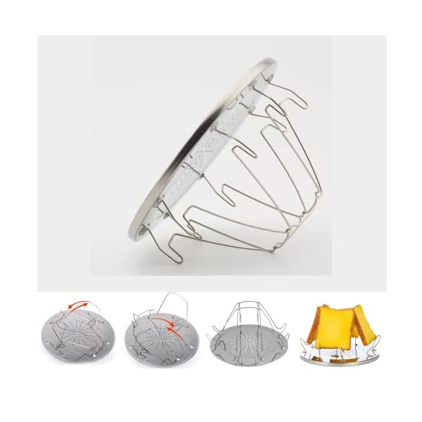 Camping Toaster Für Kocher, 4 Scheiben Tablett Brot Toaster für Familien Outdoor Gasherd Kocher Picknick Faltbares – Bild 8