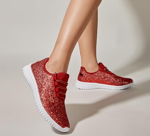Image of K KIP WOK Fashion Glitter Sneakers for Womens Silp On Running Shoes Lightweigt Tennis Walking Sneakers