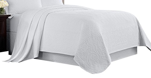 Williamsburg King White Richmond Coverlet