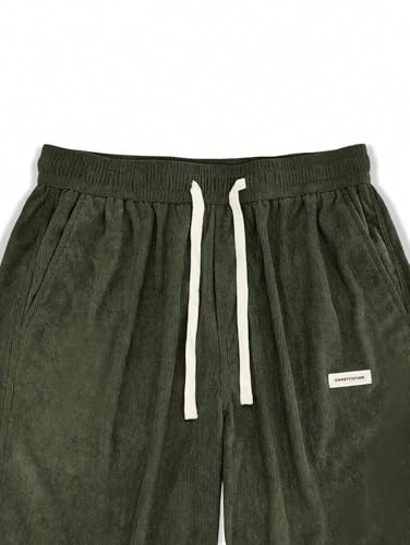 Image of KOTTY Men's Solid|Button|Wide|Loose fit|Corduroy Trousers & Pant for Men