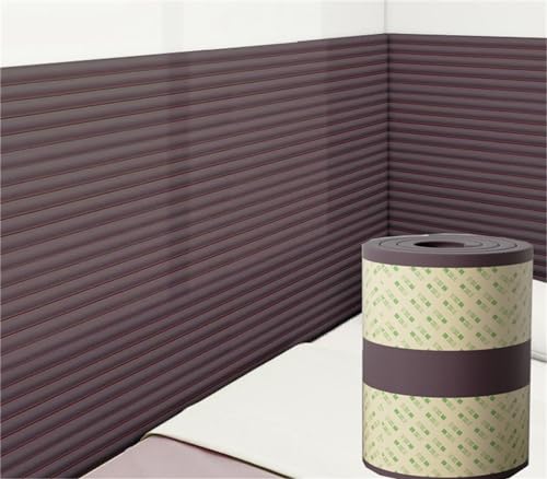 Paneles de pared acolchados marrones para dormitorio, autoadhesivos, de espuma, almohadillas de algodón anticolisión, cojín 3D, resistente a desgarros, 20 cm x 2 cm