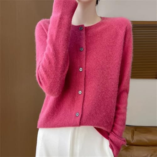 Women's Sweater Round Neck Button Single line Slim Long Sleeve Cardigan Warm top4