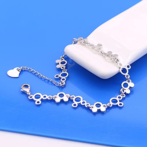 Dankadi Fashion Cute Mickey Bracelet For Women 925 Sterling Silver Adjustable Charm Jewelry Gift Birthday Gift For Women Wife Girls Her (Cute Design) #TOP4
