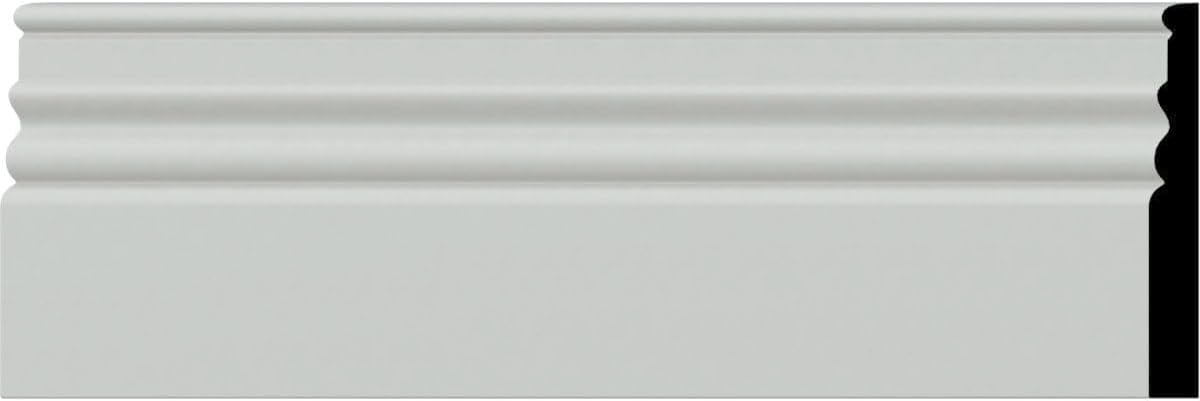 Ekena Millwork Endurathane Federal Baseboard Moulding, 5 7/8"H x 3/4"P x 94 1/2"L, Factory Primed (2-Pack)