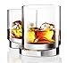 JoyJolt Aqua Vitae Premium Whiskey Glass Set of 2. Lead Free Crystal, Round Whiskey Glasses with Off Set Base. Old Fashioned Rocks Glasses for Scotch and Bourbon. Whiskey Tumbler Gifts for Men
