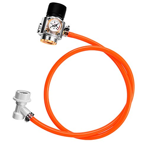 LQKYWNA CO2 Keg Charger Kit 0-90 PSI Stainless Steel Mini Gas Regulator Soda