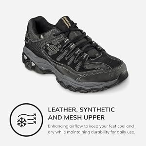 Skechers Afterburn M. Fit Masculino, Preto/Carvão, 10.5 | Amazon