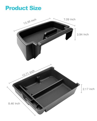 Image of CDEFG 2PCS Compatible with 2023-2025 Honda Pilot Center Console Organizer & 9-Inch Screen Organizer for 2023 2024 2025 Honda Pilot Accessories Middle Console Tray & Behind-Screen Dash Storage Box