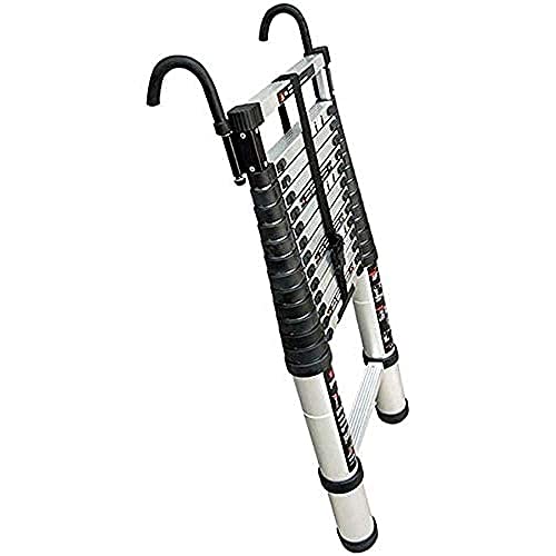 GAOBINGB Escalera telescópica Extensible de Aluminio - Escalera Profesional Multiusos de Alta Resistencia para altillos de ingeniería - Capacidad de 330 LB