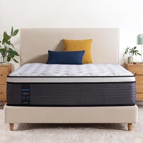 Queen Mattress, 12 Inch Queen Size Hybrid Mattress in a Box, Gel Memory Foam & Individually Pocket Innerspring Bed Mattress, Medium Firm CertiPUR-US Certified & Fiberglass Free Cover