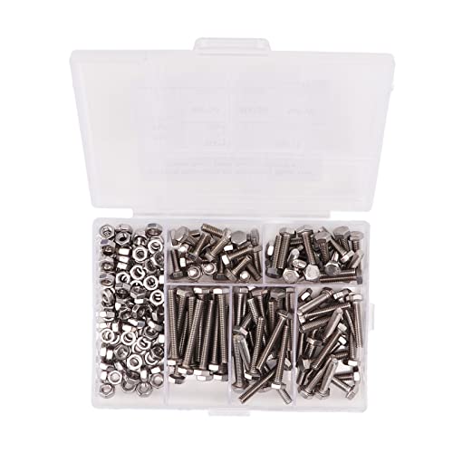200 peças M4 hexágono externo 304 conjunto de parafusos e porcas de aço inoxidável