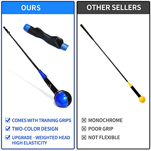 Enhua Golf Swing Trainer Aid Improve Flexibility Tempo,Speed Rhythm, Balance And Strength Training. Weighted Warm-Up Sticks Club For Indoor/Outdoor Swing Correction Grip Practice (Orange) #TOP4