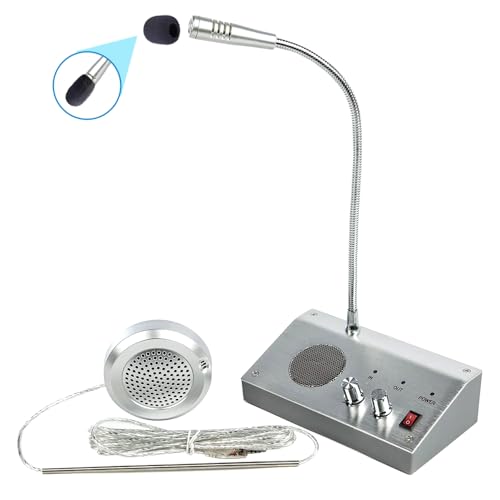 CYSSJF Window Intercom System | Counter Window Intercom Speaker Through Glass Communication, Two Way Intercom for Window | Medical Institution/Ticket Booth/Business Acceptance Window