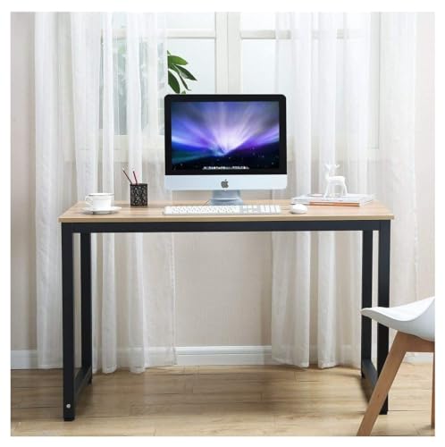 Image of Solid Wood Table Top with Iron /Metal Leg & Elegent Color Working /Writing Desk /Study Desk /Office Desk /Kids Study Table for Study Room | Office | Library | Kids Room |