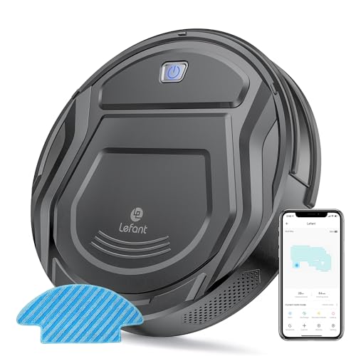 LEFANT Robot Aspirador y Fregasuelos, 2000Pa Robot Fregasuelos, Robot Aspirador Sin Escobillas, 4 Modos de Limpieza, …