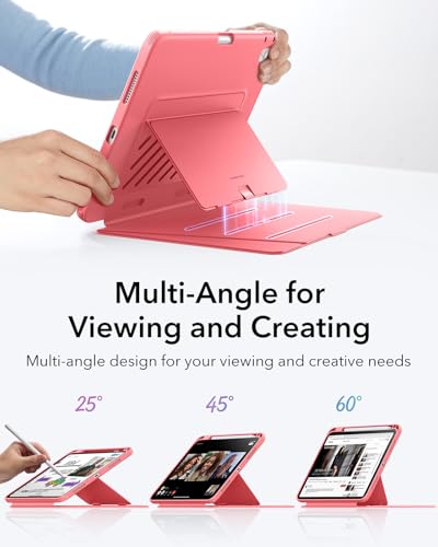 Image of ESR for iPad (A16) 11th Generation Cover, iPad 11th /10th Gen Cover (2025 /2022), Vertical Stand Case, Multi Stand Angles, Ultra-Stable Case with Pencil Holder, Flip Series, Red