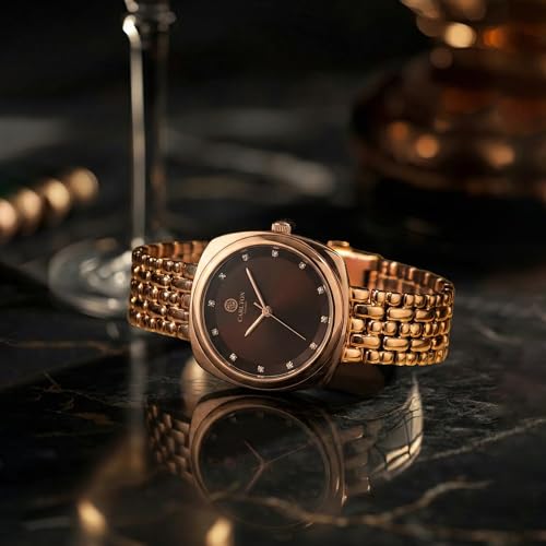Image of Carlton London Women Celeste Analog Watch, Square Dial, Stainless Steel Strap, Quartz Movement, 30M Water Resistant, Casual Wear
