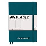 Notizbuch von Leuchtturm1917 personalisierbar mit Namen | Format A5 | Farbe pacific green | Lineatur dotted | Notizbücher (notebook) mit punktraster (gepunktet) von Leuchtturm