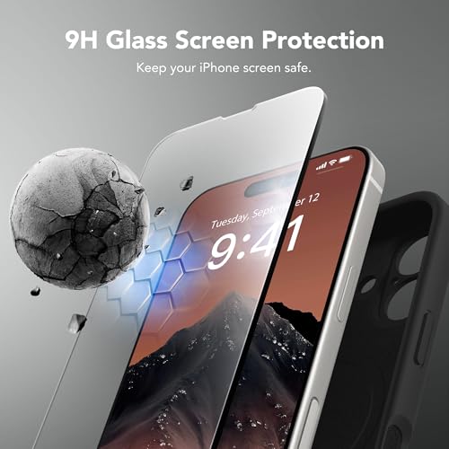 Image of Magnetic for iPhone 16 Plus Case, Compatible with MagSafe, [Full Camera Protection][Screen Protector] Silicone Shockproof Protective Phone Case for iPhone 16 Plus 6.7 inch, Black
