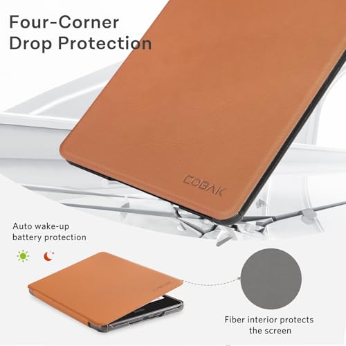 Image of CoBak Case with Fold-Back Magnetic Cover for 7 inch Kindle Paperwhite 12th Gen 2024 and Kindle Colorsoft - for PopSockets Grip, Compatible with iPhone MagSafe and Anker Wireless Charging Pads, Auto Wake