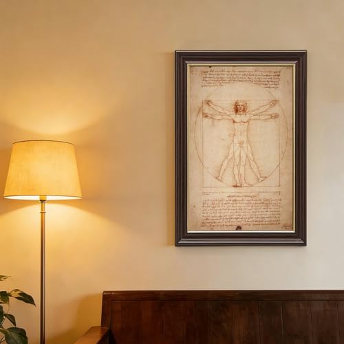 Impression sur toile Homme de Vitruve finition premium avec cadre mural