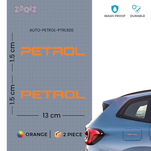 Image of Zaqiz Adhesive Petrol Warning Sticker for Vehicles, Perfect for Daily Use 1 Pack 2 Pieces (Orange)