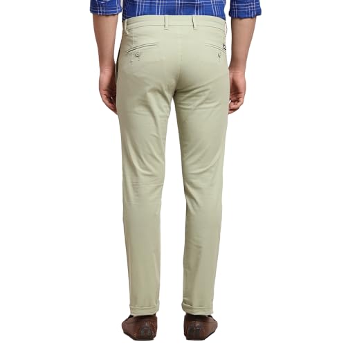 Image of Parx Men's Solid Pattern Lrt Cotton Blend Flat Front Casual Trouser
