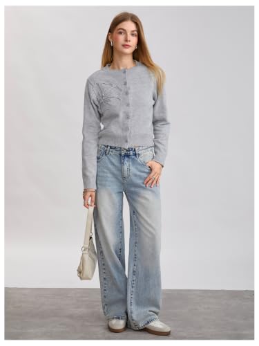 Image of SOLY HUX Women's Button Down Cropped Lightweight Cardigan Sweater | Cute Fall Fashion, 2026
