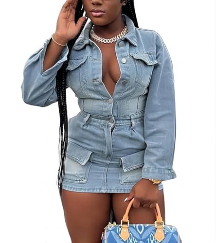 white christmas dresses Denim Darling Button Midi Dress main image 0