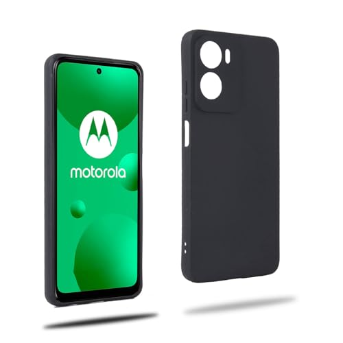 REY Funda Carcasa para Motorola Moto G05 - E15, Anti-Deslizante Negra, Elegante y Ligera, TPU Flexible Premium