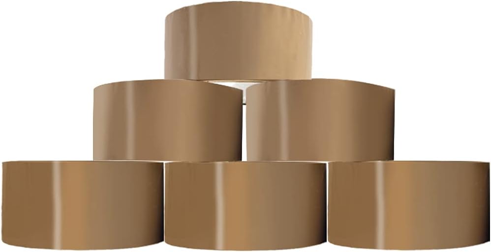 REQUISITE NEEDS Heavy Duty Strong Packaging Tape, Great For Packing, Shipping & Moving, 6 Roll - Brown (48mm x 66m) For Industrial and House Hold Uses