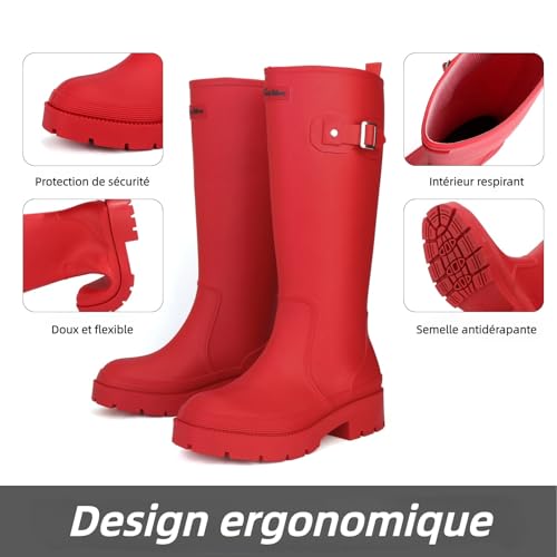 starflare Gummistiefel Damen Knöchelhohe Stiefel Wasserdichte Gummistiefel für Gartenarbeit & Outdoor Leichte & Bequeme Damen Gummistiefel für Spaziergänge, Angeln & Mehr