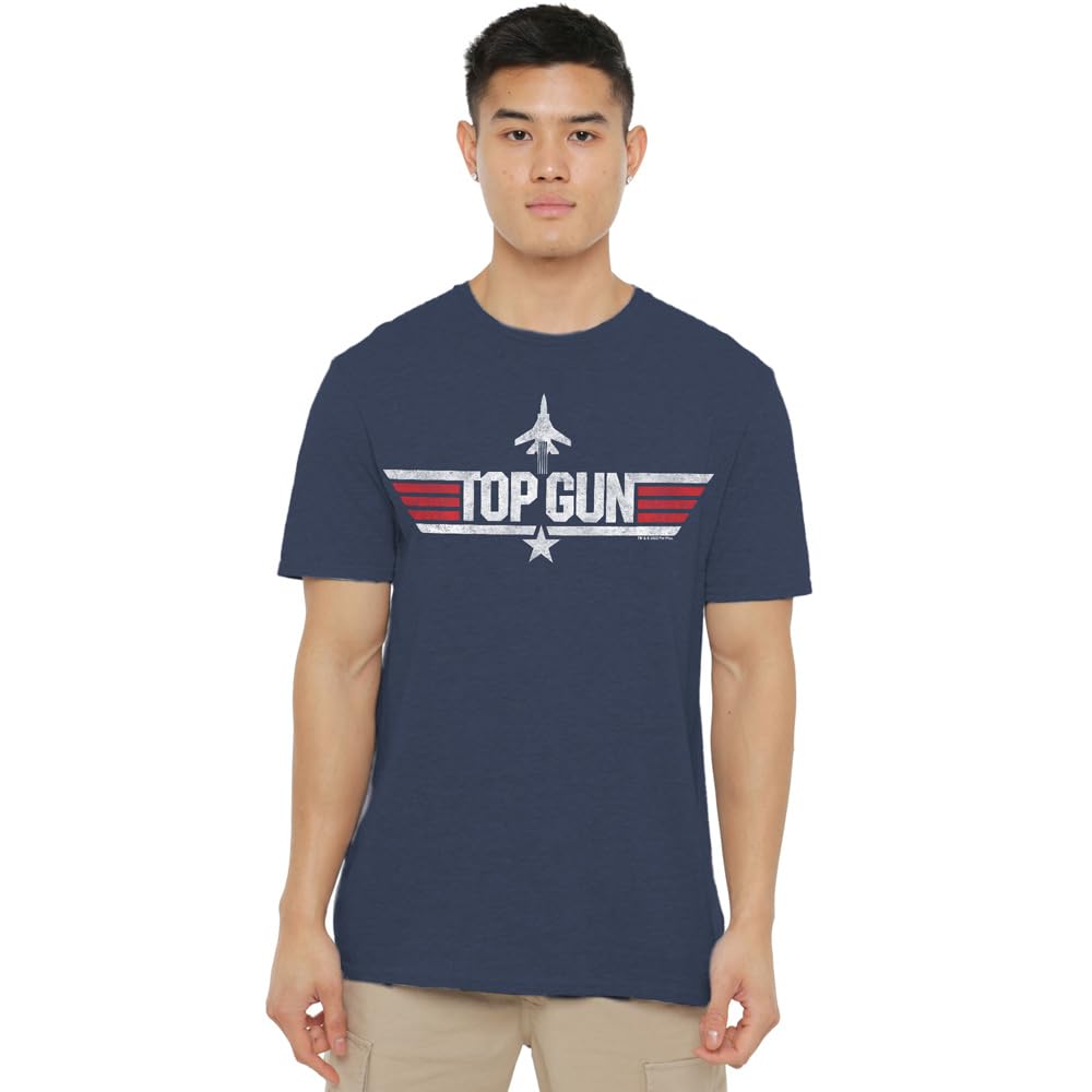 Top Gun Paramount, Logo Navy Unisex T Shirt, Navy, Large