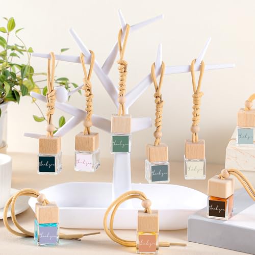 Image of Funnymoom 30 Pcs Appreciation Gift Bulk Car Air Freshener Diffuser Hanging Car Empty Glass Oil Diffuser Thank You Gifts for Employee Dietitian Coworker Social Worker Nurse (Thank You)