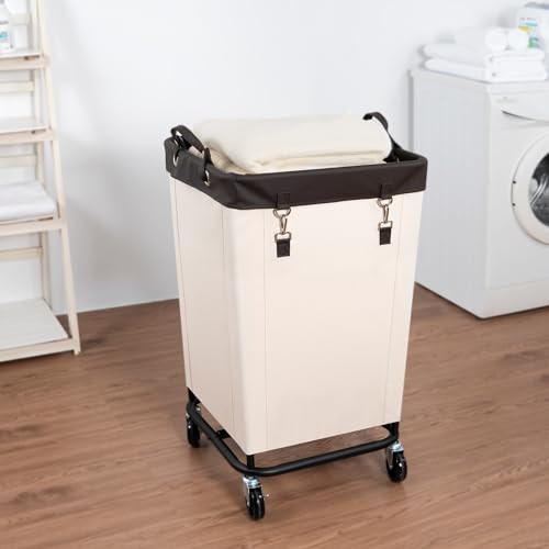 Flybox Laundry Hamper With Wheels, 160L Clothes Large Laundry Basket With Steel Frame And Removable Canvas Laundry Bag thumb #4