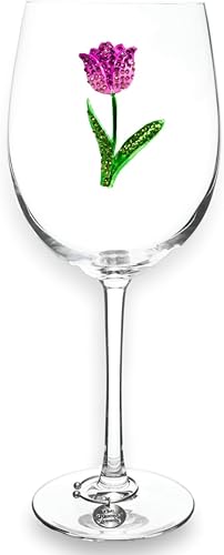 Miniatura 5 de THE QUEENS' JEWELS Tulip - Copa de vino sin tallo, 21 onzas, regalo único para mujeres, cumpleaños, lindo, divertido, sin pintar, decorado,