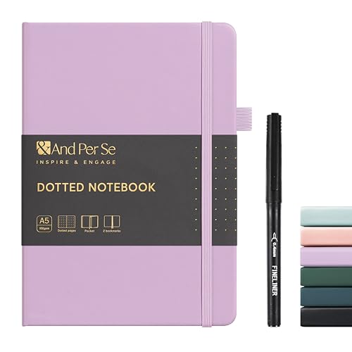 Coffret cadeau carnet A5 à pois en cuir violet 160 pages 100g avec son stylo assorti