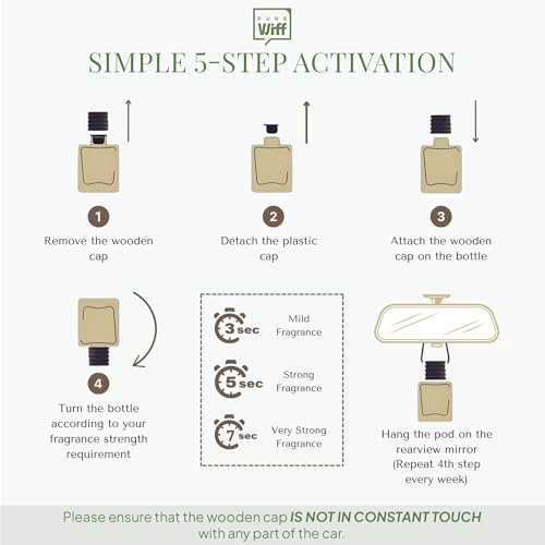 Image of Sparkling Dew Car Perfume Diffuser - 10ML Long Lasting Hanging Car Air Freshener | Premium Car Fragrance Oils in Glass Bottle with Wooden Diffuser Cap | Lasts up to 75 Days | IFRA Certified