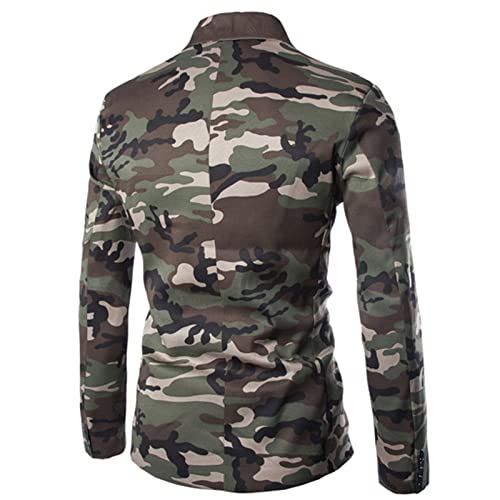 Maiyifu-GJ Men's Camouflage Slim Fit Suit Jackets Lightweight Stylish Printed One Button Blazer Casual Dinner Sports Coat2