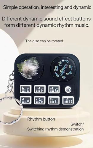 image for TayloHil Musical Instrument Pendant Keychain with Buttons and Sounds (
