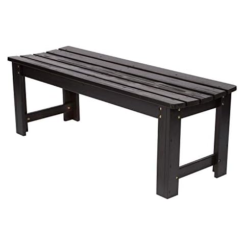 Shine Company 4204BK Backless Garden Bench, 4 Ft, Black Cover