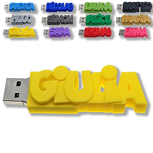 Customized USB Stick with Personalized Name, Date or Message in Your Choice of 15 Vibrant Colors. Choose 8, 16, 32GB Thumb Drive. Fun Gift for Birthday, Wedding