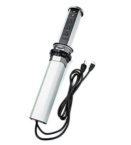 Kungfuking Automatic Raising Type Surge Protector Power Strip Pop up Power Socket Outlet 3 US Plug and 2 USB Ports with HDMI Port for Office/Kitchen/Conference Room Home Decoration Kungfuking Automatic Raising Type Surge Protector Power Strip Pop up Power Socket Outlet 3 US Plug and 2 USB Ports with HDMI Port for Office/Kitchen/Conference Room Home Decoration