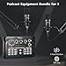 Podcast Equipment Bundle for 2, Audio Mixer with 3.5mm Podcast Microphone, Voice Change DJ Mixer for Live Streaming Singing Gaming (P900)