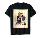 Uncle Sam I Want You For US Army Vintage Poster T-shirt