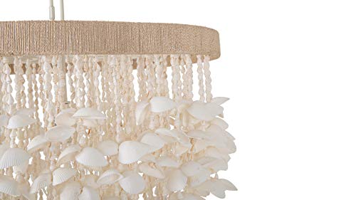 KOUBOO Seashell Ceiling Chandelier, Modern & Clamrose Shells Chandeliers & Ceiling Lights - Farmhouse, Crystal Fixtures for Bedrooms, Dining Rooms, Living Spaces, White - Image 4