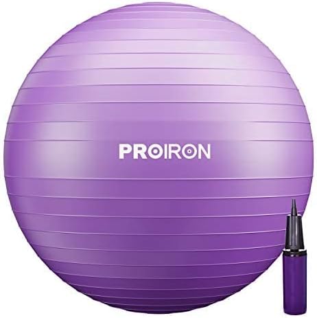 PROIRON 55cm Lila Gimnasztikai Labda Pumpával, Szülési és Yoga Labda